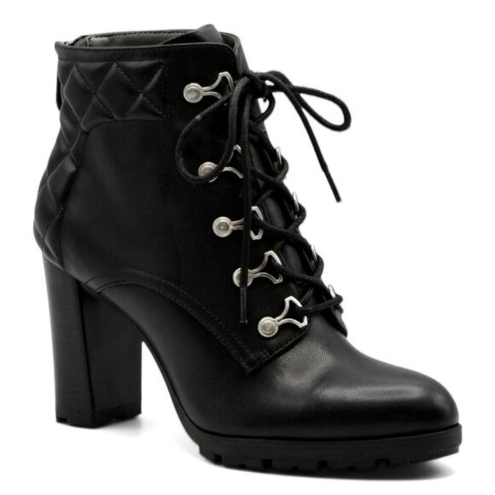 Adrienne Vittadini Black Combat Booties